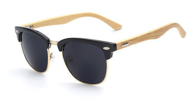 Half Metal Bamboo Designer Mirror Gafas Sunglasses for Men & Women - SolaceConnect.com