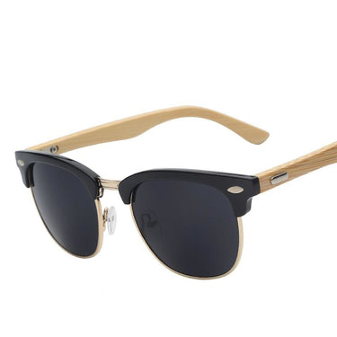 Half Metal Bamboo Designer Mirror Gafas Sunglasses for Men & Women  -  GeraldBlack.com