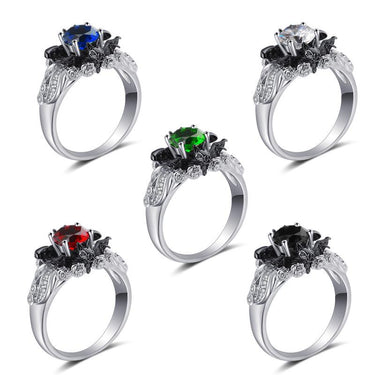 Halloween Fashion Gothic Zircon Wedding Engagement Rings for Women - SolaceConnect.com