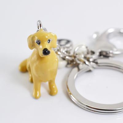 Hand-Painted Husky Metal 3D Pet Dog Pendant Bordered Keychains - SolaceConnect.com