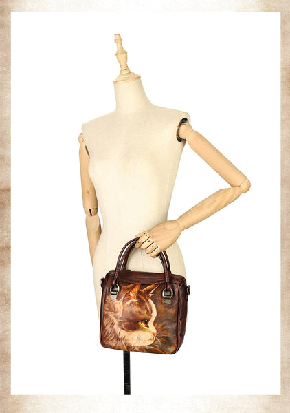Hand Painted Retro LeatherLarge Capacity Shoulder Messenger Handbag Bag For Women Fashion  -  GeraldBlack.com