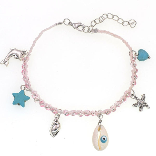 Handmade Beach Party Shell String Beads Stone Anklets for Women  -  GeraldBlack.com