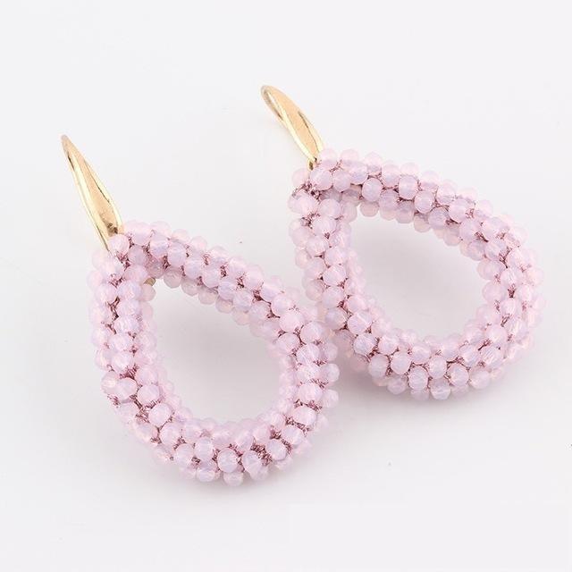 Handmade Braided Crystal Big Long Dangle Earrings for Fashion Woman  -  GeraldBlack.com