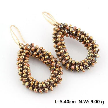 Handmade Braided Crystal Big Long Dangle Earrings for Fashion Woman - SolaceConnect.com