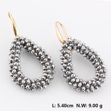 Handmade Braided Crystal Big Long Dangle Earrings for Fashion Woman - SolaceConnect.com