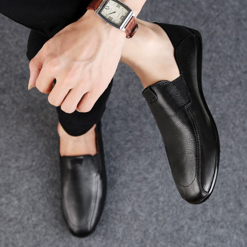Handmade Casual Style Big Size Lightweight Leather Slip-on Loafers for Men  -  GeraldBlack.com