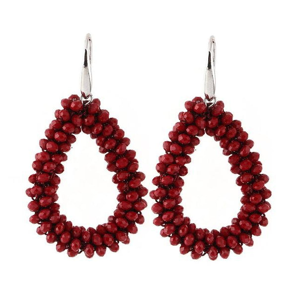 Handmade Crystal Faceted Beads Big Dangle Earrings for Woman - SolaceConnect.com