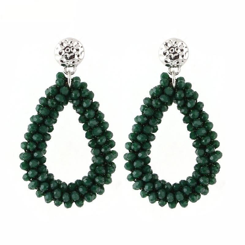 Handmade Crystal Faceted Beads Vintage Style Dangle Earrings for Women  -  GeraldBlack.com