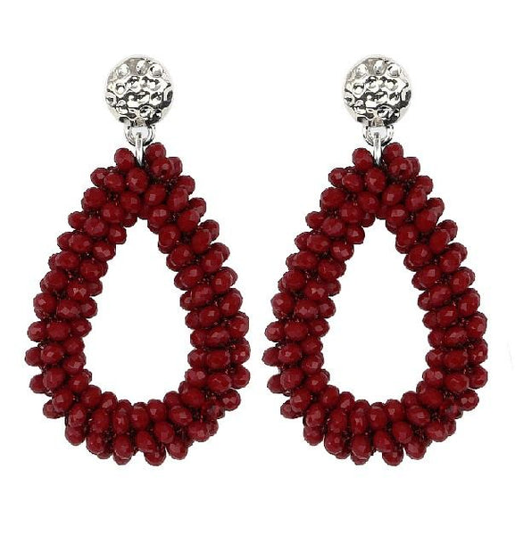 Handmade Crystal Faceted Beads Vintage Style Dangle Earrings for Women - SolaceConnect.com