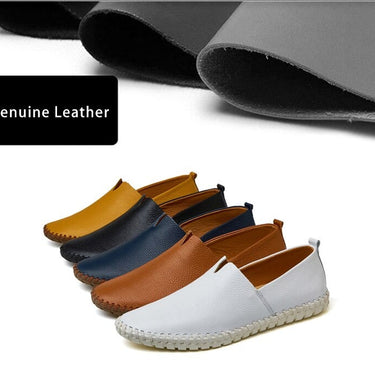 Handmade Fashion Genuine Cow Leather Blue Slip On Men's Loafers  -  GeraldBlack.com