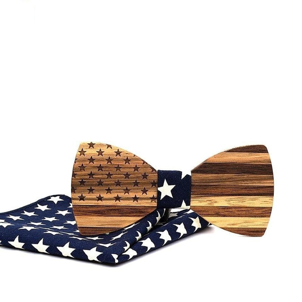 Handmade Solid Walnut Color Wooden Bow Ties for Men Wedding Neckwear  -  GeraldBlack.com