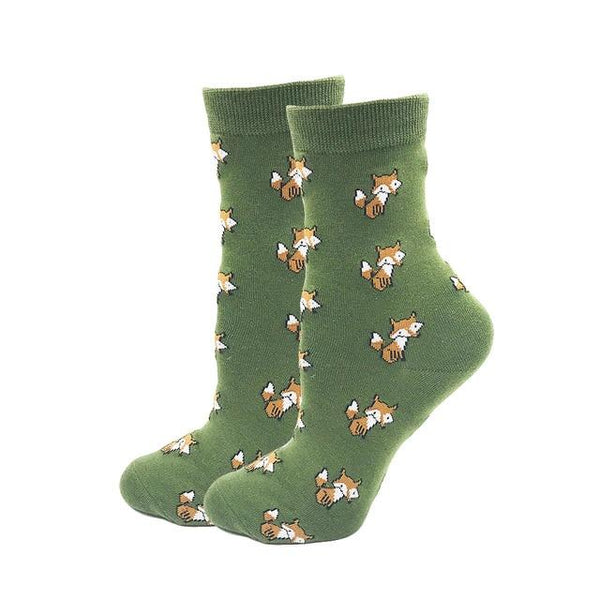 Harajuku Cute Colorful Funny Dog Cat Pig Fox 85% Cotton Women's Socks - SolaceConnect.com