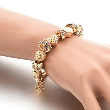 Heart Charm Gold Chain Beaded Original Women's Bracelets & Bangles  -  GeraldBlack.com