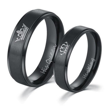 Her King and His Queen Fashion Stainless Steel Unisex Wedding Rings  -  GeraldBlack.com