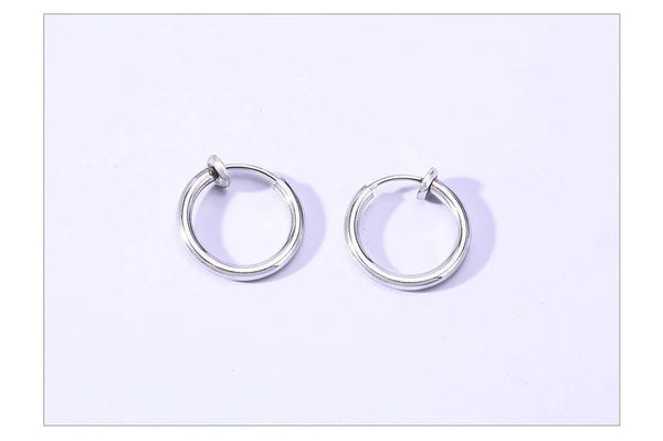 High Polished Stainless Steel Brinco Arete Basic Hoop Unisex Earrings - SolaceConnect.com