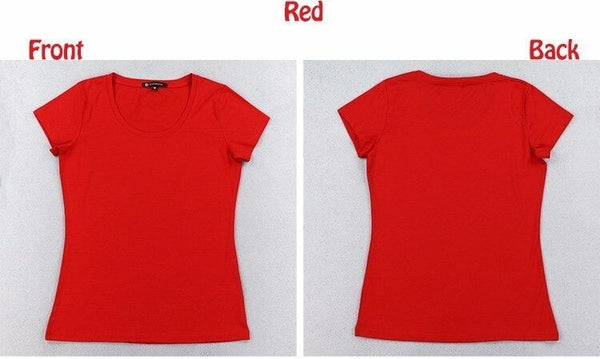 High Quality 21 Candy Color Cotton Basic Casual T-Shirt for Women  -  GeraldBlack.com
