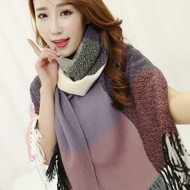 High Quality Big Long Warm Luxury Winter Plaid Scarf for Women - SolaceConnect.com