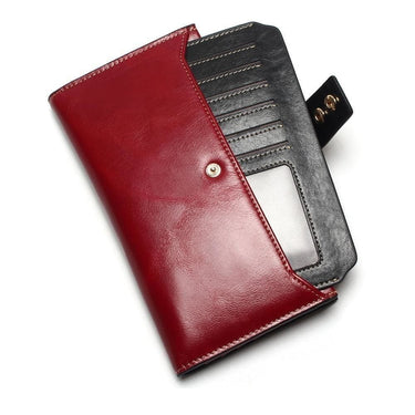 High Quality Genuine Leather Long Design Clutch Cowhide Wallet for Women - SolaceConnect.com