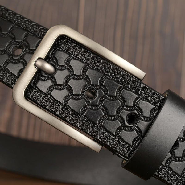 High Quality Genuine Leather Solid Fashion Designer Belts for Men - SolaceConnect.com