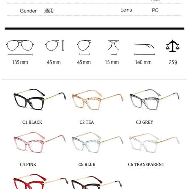 High Quality Geometric Element Frame Red Cat Glasses for Women - SolaceConnect.com