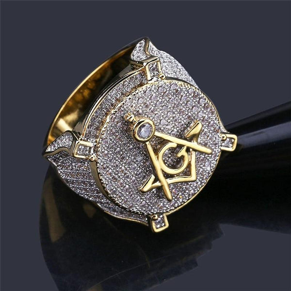 High Quality Iced Out Round Micro Pave Zircon Hip Hop Gift Rings for Men - SolaceConnect.com