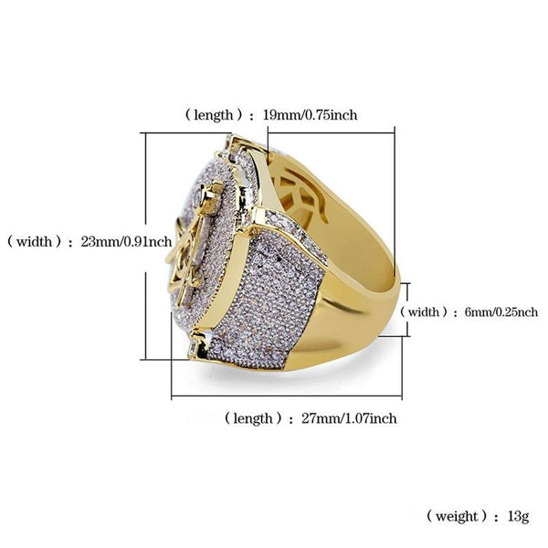 High Quality Iced Out Round Micro Pave Zircon Hip Hop Gift Rings for Men - SolaceConnect.com