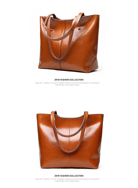 High Quality Leather Shoulder Bag Big Capacity Ladies Soft Luxury Purse - SolaceConnect.com