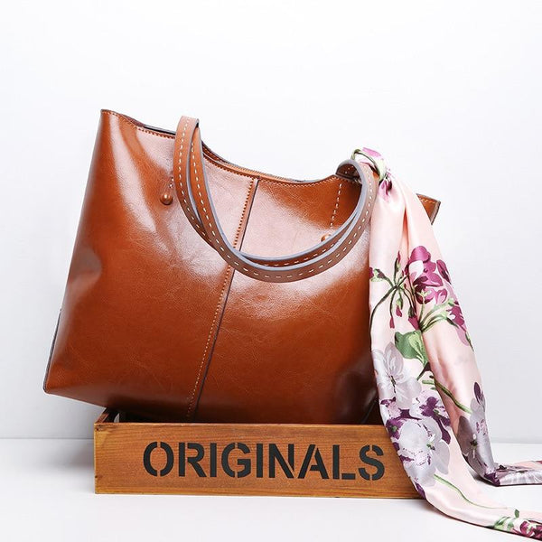 High Quality Leather Shoulder Bag Big Capacity Ladies Soft Luxury Purse - SolaceConnect.com