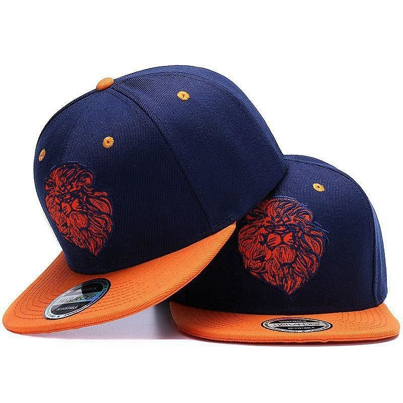 High Quality Lion Face Embroidery Snapback Hip Hop Hat for Boys and Girls  -  GeraldBlack.com
