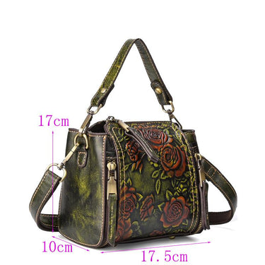 High Quality Natural Skin Luxury Floral Tote Crossbody Messenger Handbag - SolaceConnect.com
