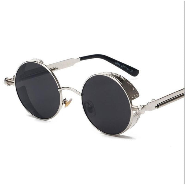 High Quality Retro Unisex Round Steampunk Metal Frame Sunglasses  -  GeraldBlack.com