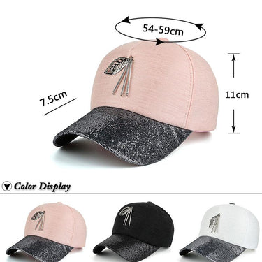 High Quality Snapback Baseball Cap for Women with Metal Bling Visor - SolaceConnect.com