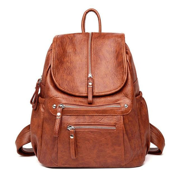 High-quality Synthetic Leather Embossed Travel Backpacks for Women - SolaceConnect.com