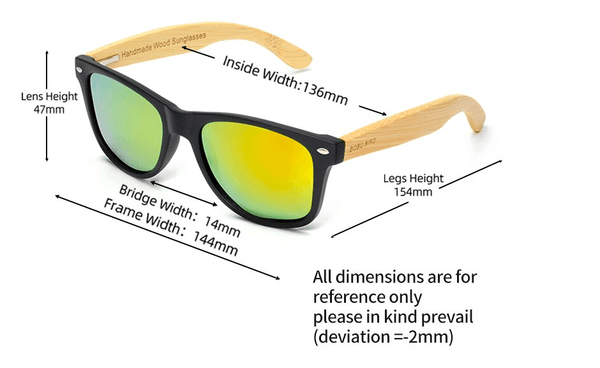 High Quality Vintage Black Square Mirrored Sunglasses with Bamboo Legs  -  GeraldBlack.com