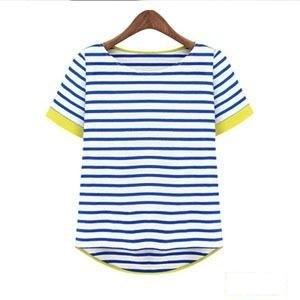 High Quality Women's O-Neck Short Sleeve Striped T-Shirts Tees Blusas  -  GeraldBlack.com