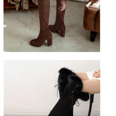 High Quality Women's Warm Suede Over The Knee Boots for Winter - SolaceConnect.com