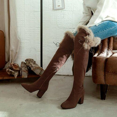 High Quality Women's Warm Suede Over The Knee Boots for Winter  -  GeraldBlack.com