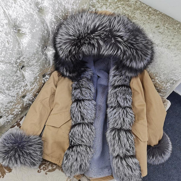 High Street Style Women's Natural Raccoon Fur Hooded Winter Jackets & Coats  -  GeraldBlack.com