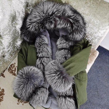 High Street Women's Natural Raccoon Fur Hooded Short Winter Jackets & Coats  -  GeraldBlack.com