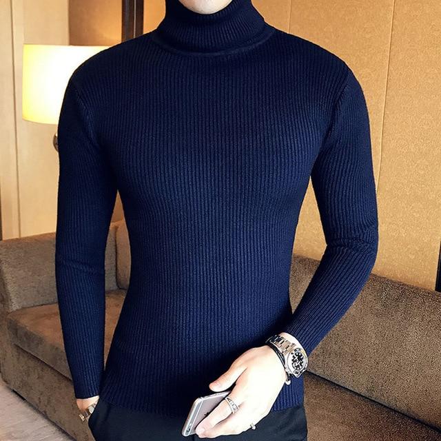 High Turtleneck Slim Fit Warm Branded Thick Sweater and Pullover for Men  -  GeraldBlack.com