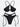 High Waist Solid Black Hollow Out Underwire Swimwear Halter Cross Push Up Bathing Suit 2 Piece Swimsuit  -  GeraldBlack.com