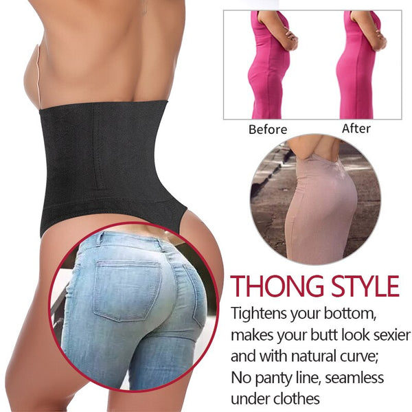 High Waist Tummy Control Panties Women Thong Panty Shaper Slimming Underwear Steel Bones Butt Lifter  -  GeraldBlack.com