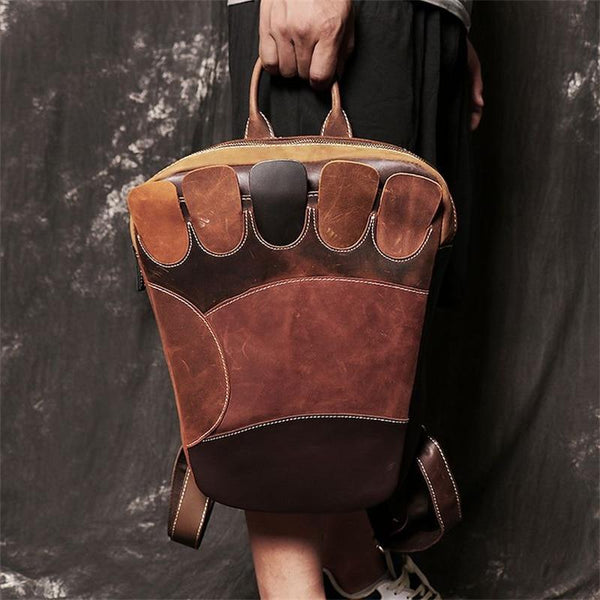 Highend Vintage Colorful Genuine Leather Men Women's Backpack Female Girl Backpacks Lady Travel - SolaceConnect.com