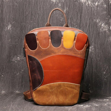 Highend Vintage Colorful Genuine Leather Men Women's Backpack Female Girl Backpacks Lady Travel - SolaceConnect.com