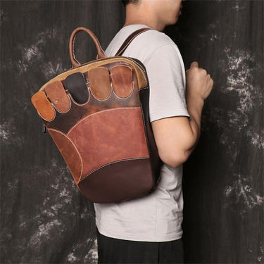 Highend Vintage Fashion Unisex Colorful Genuine Leather Travel Backpack  -  GeraldBlack.com