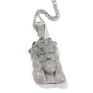 Hip Hop 3A+ CZ Stone Paved Bling Iced Out Big JESUS PIECE Pendants Necklaces for Men Rapper Jewelry  -  GeraldBlack.com