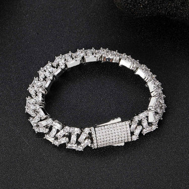 Hip Hop 3A+ CZ Stone Paved Bling Iced Out Geometric Square Cuban Link Chain Chokers Necklaces for Men Rapper Jewelry Gift  -  GeraldBlack.com