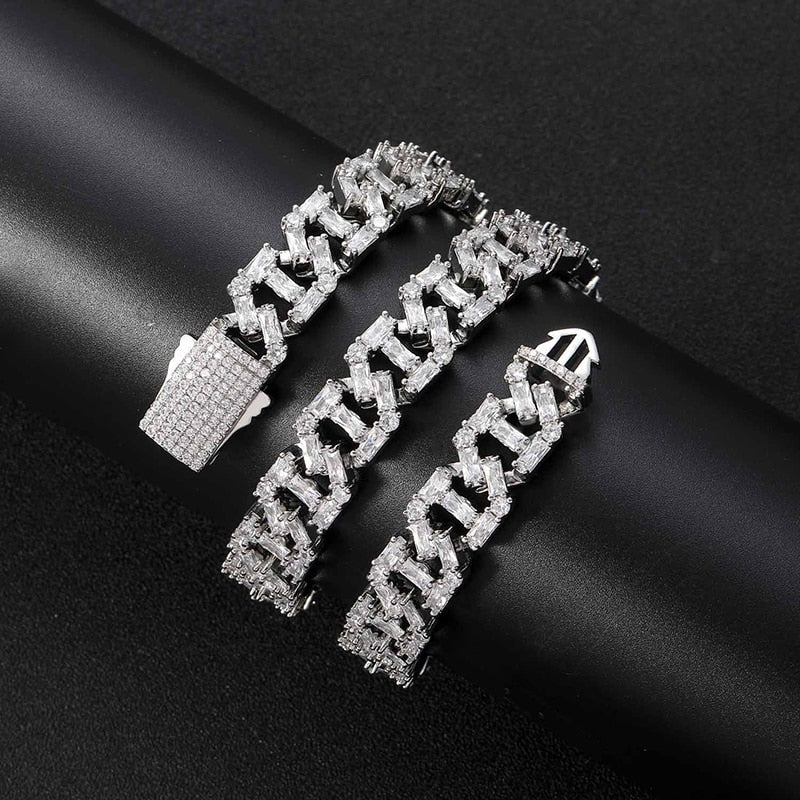 Men's Geometric Pattern Hip Hop Rapper Square Link Chain Necklace ...