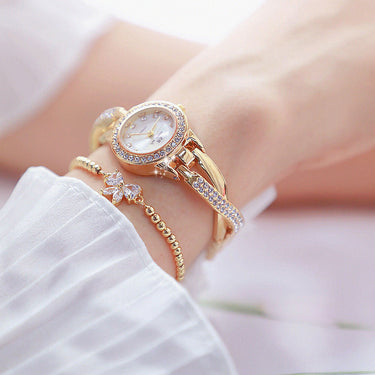 Hip Hop Fashion Women's Rose Gold Quartz Bangle Bracelet Wristwatch  -  GeraldBlack.com