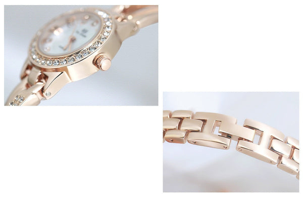 Hip Hop Fashion Women's Rose Gold Quartz Bangle Bracelet Wristwatch  -  GeraldBlack.com
